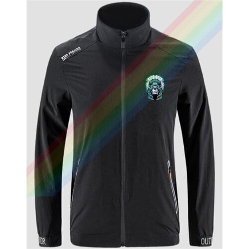 Angry Monkey In An Ancient And Mysterious Hat Slim Sport Jacket Mens Outdoor Zippered Comfortable Soft Casual Front Printing