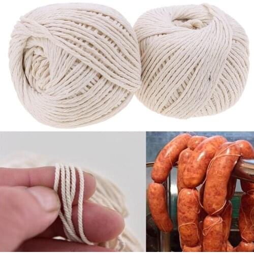 1Roll 229-feet Cooking Tools Butchers Cotton Twine Meat Prep Trussing Turkey Barbecue Strings Meat Sausage Tie Rope Cord