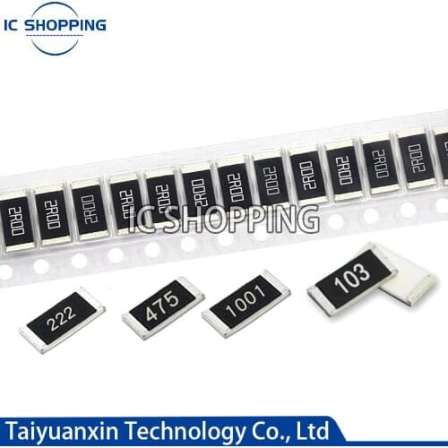 100pcs 2512 5% 1W SMD Chip Resistor resistors 0-10M 0 10 22 100 220 470 ohm 0 10 100 220 470 1K 2.2K 4.7K 10K 100K 470K 1M 10M