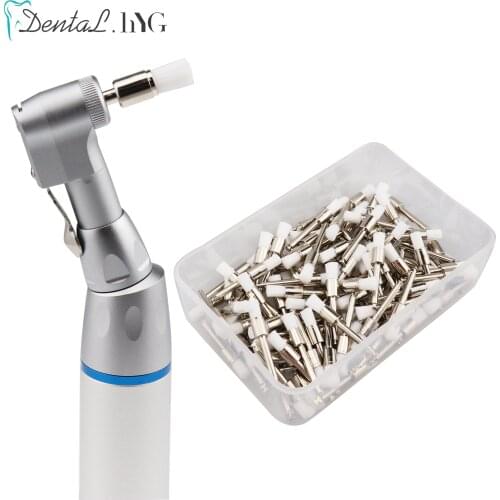100Pcs/Box Dental Lab Nylon Latch Small Flat Polishing Polisher Prophylaxis Brushes Disposable Dental Care Flat Brush White