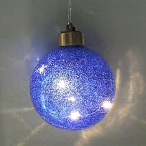 2pcs/pack Diameter=12cm Middle Size Blue Glass Ball Lighting Christmas Day Home Decoration Festival Prop