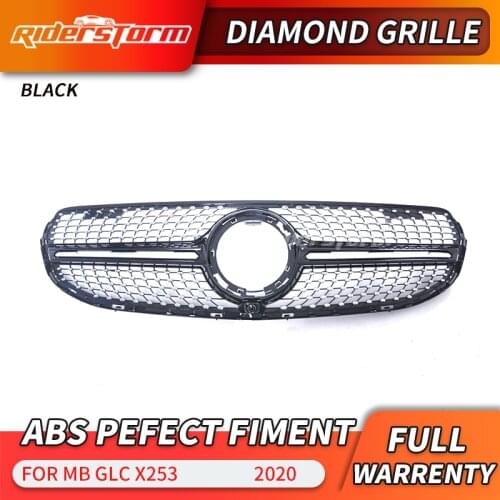 2020 GLC class X253 grille Car Front diamond Grille for GLC class X253 Silver Chrome black Design ABS replacement