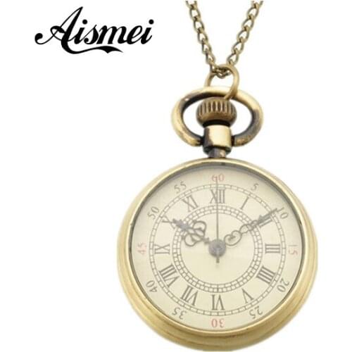 25pcs/lot New Arrival no cover Roman Number Quartz Pocket Watch Pendant FOB Chain Mens Women Gifts wholesale send by EMS DHL