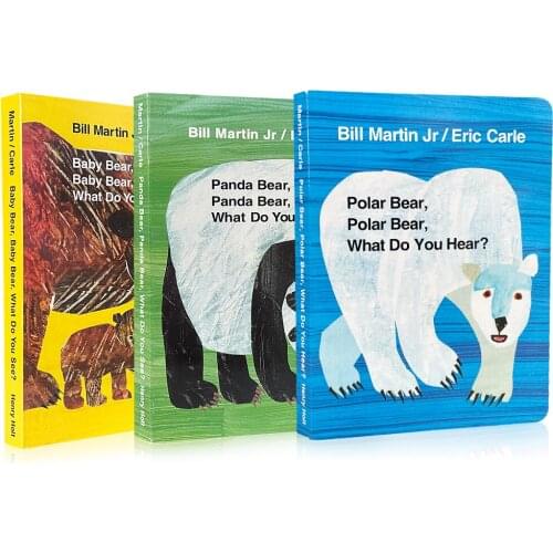 3Books/set Eric Carle Panda Bear, What Do You See?Polar Bear, What Do You Hear ?English Picture CardBooks bedtime story for baby