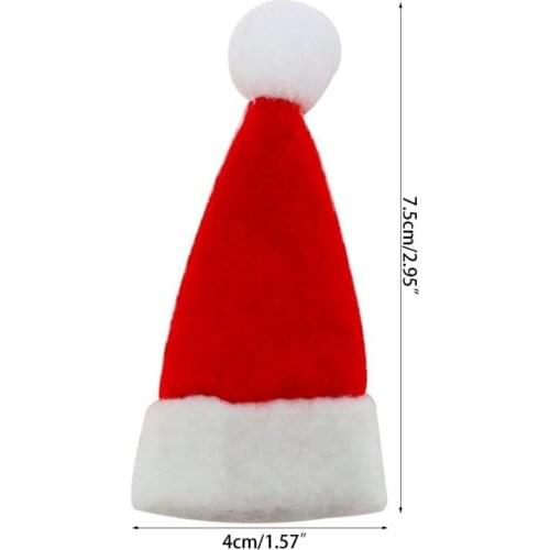30pcs/Set Mini Christmas Hat Santa Claus Hat Xmas Lollipop Hat Ornament Decor