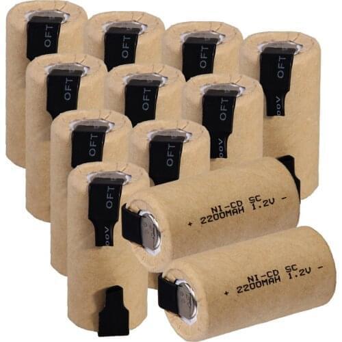 Real capacity 12 pcs SC battery 2200mah 4.25cm*2.2cm 1.2V NICD SUBC batteries fast delivery to RUSSIA SPAIN FRANCE UK US