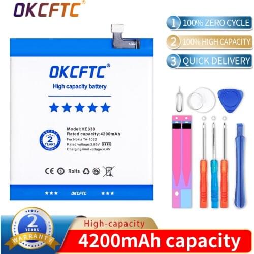 4200mAh HE330 Good Quality Battery For Nokia 3 DUAL TA-1032 HE 330 Mobile Phone Batteries Free tools