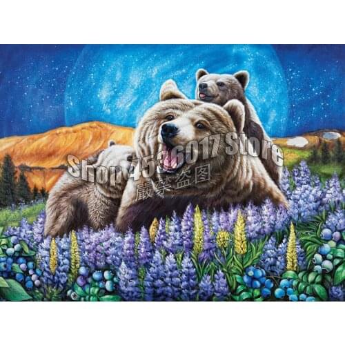 5D DIY Diamond Embroidery Blueberry Bears Flowers Wild Life Cross Stitch Full Mosaic Diamond Painting Rhinestones Christmas Gift