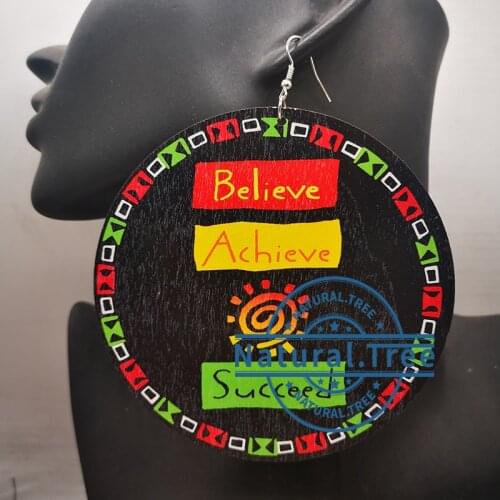 Free Shipping!!6CM Believe Achieve Succeed Earrings