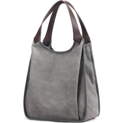 Large Capacity Canvas Bag For Luxury Handbags Women Bags Designer 2021 Casual Solid Color Shoulder Bag Buckle Soft And Portable