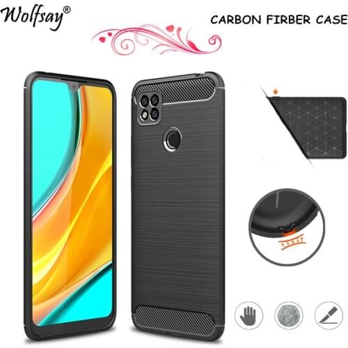 Carbon Fiber Cover For Xiaomi Redmi 9C Case 6.53 inch Shockproof Rubber Bumper Silicone Case For Redmi 9C 9A 9 Case For Redmi 9C