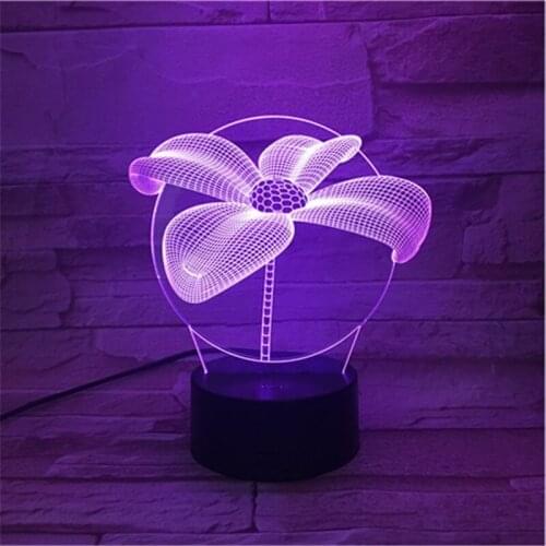 3d Lamp Flower Kids Bedroom Lighting Child Birthday Gifts7/16color Illusion Night Lights Table Lamp Touch and Remote Control
