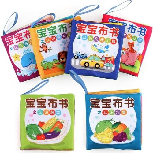 Baby Soft Cloth Books Toddler Newborn Fruit and Vegetable Early Learning Develop Cognize Reading Toys Children Infant Quiet Book