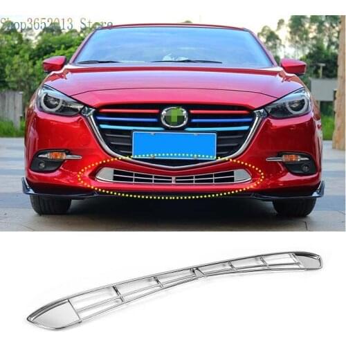 For Mazda3 Axela 2017-2018 ABS Chrome Front Center Under Grille Cover Trim Racing Grills Auto accessories