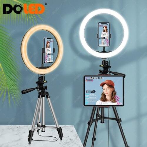 DOLED 30cm LED Ring Light with Tripod Stand Tablet Holder for Photographic Lighting Tiktok Youtube Studio Lighting Zoom Vlog