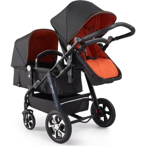 Twin stroller two twin baby stroller can be easily folded before and after sitting and lying