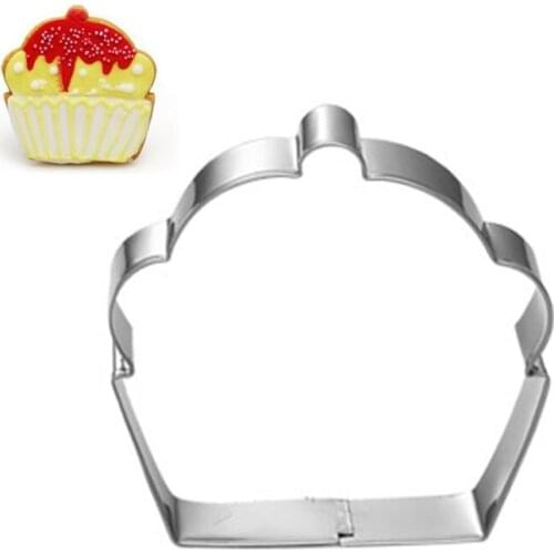 Cupcake Shape Biscuit Cookie Cutter Tools Stamp Mold Stainless Steel Pastry Cutter Toy Kitchen Chinese Cheap Things Fondant