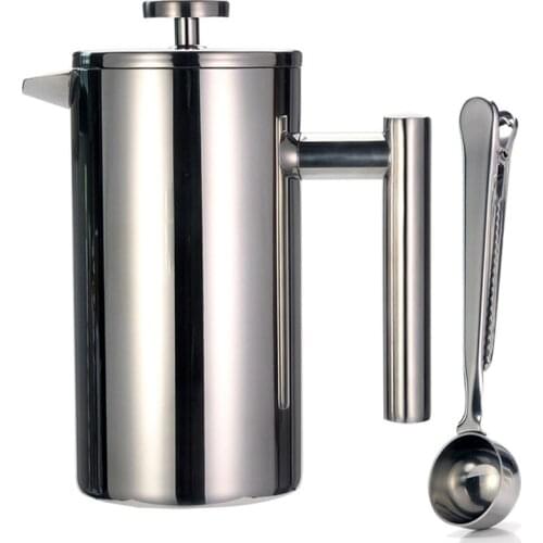 HOT Stainless Steel French Press Coffee Maker 1L Double Wall Coffee Press ,And Easy Press, High Quality Coffee Press