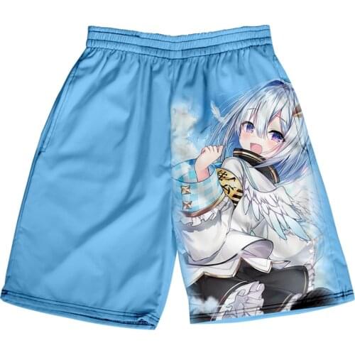 HOLOLIVE VTuber Amane Kanata 3D Print Summer Holiday Women/Men Elastic Waist Streetwear Shorts Kawaii Beach Shorts pants