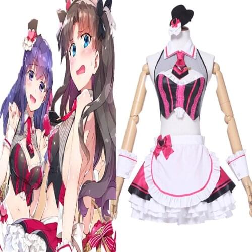 Game Fate Grand Order Cosplay Costume Tohsaka Rin Cosplay Maid Costume Halloween Carnival Party Women Cosplay Costumes