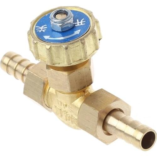 Elbow Brass Needle Valve 8mm Propane Butane Gas Adjuster Barbed Spigots 1 Mpa