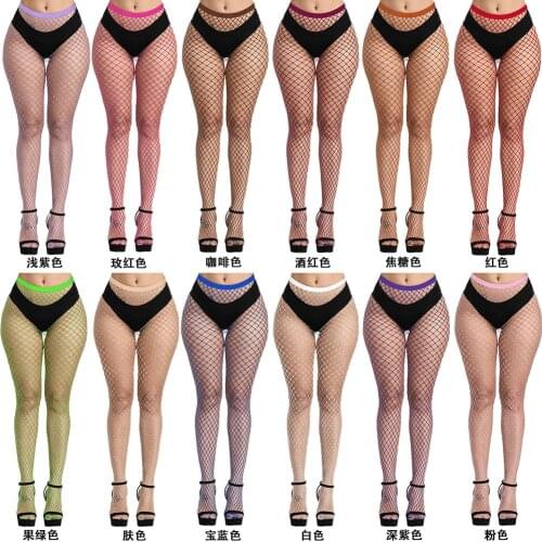 20colors Long Stockings Women Sexy Thigh High Fishnet Nylon Long Standard Over Knee Pantyhose 1pair Sexy Lingerie