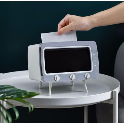TV tissue box mobile phone viewing racks desktop tissue box container tissue napkin holder