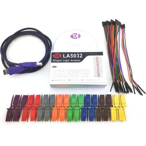 LA5032 USB Logic Analyzer 500M max sample rate,32 Channels,10B samples, MCU,ARM,FPGA debug tool, English software