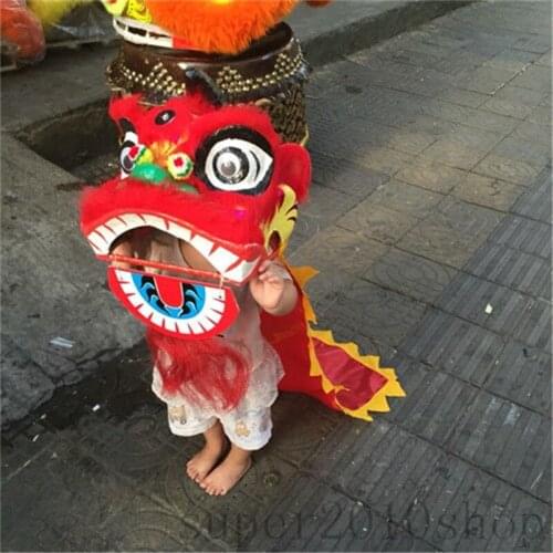 Cosplay Advertising Lion Mascot Dance Costume Wool Chinese Folk Art for Children Performance Party Cosplay Party Dress Children