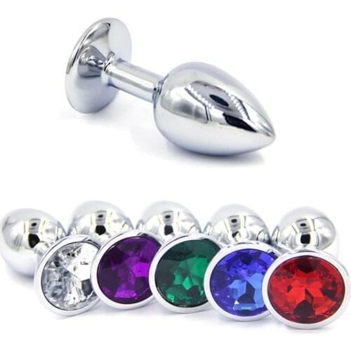 Stainless Steel Metal Anal safe plug medical Anal Beads Anus tube Crystal Waterproof Adult Products Plug for women