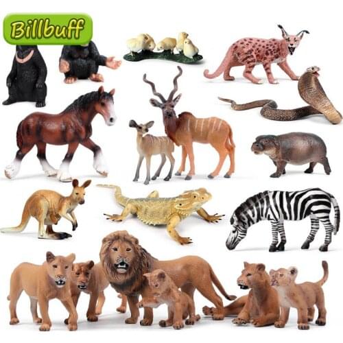 Simulation Wild Jungle Zoo Animal Model Plasti Action Figures Orangutan Lion Collection Model Dolls Educational toy for children