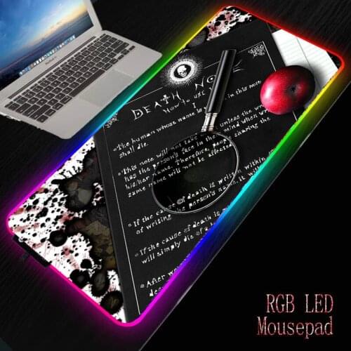 MRGBEST Anime Death Note Logo Gaming Mouse Pad Large RGB Computer Mause Pad Keyboard Mause Carpet Desk Mat PC Game Mouse Pad