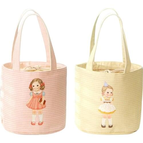 Cartoon Children Pattern Cooler Lunch Box Portable Insulated Canvas Lunch Bag Thermal Food Picnic Lunch Bags For Women Kids
