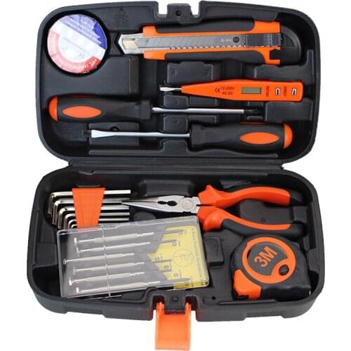 22 pcs Hand Tool Set Home Use Tool Box High Quality Tool Kit Precision Screwdriver Hex Key Utility Knife electroprobe HTS005