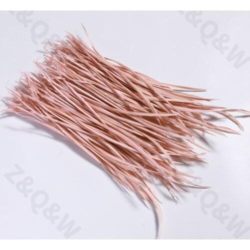 Natural 6-8 inches (15-20CM) goose feather monofilament edge feather dyed meat pink 100-500pcs DIY craft jewelry decoration