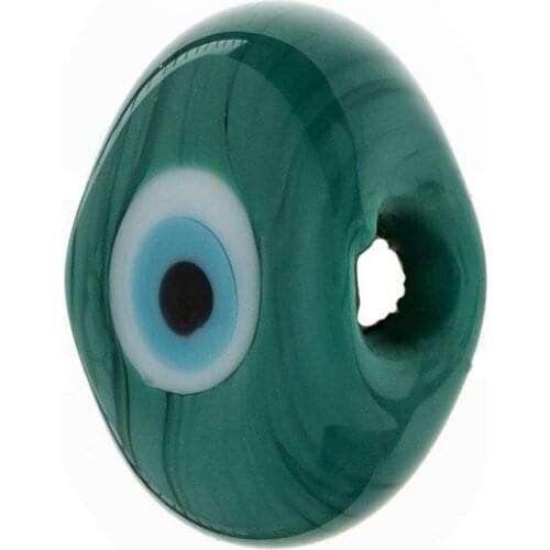 Green Eye Evil eye bead Eye Necklace Bit Glass Hand Job End 1 Pcs Perforated