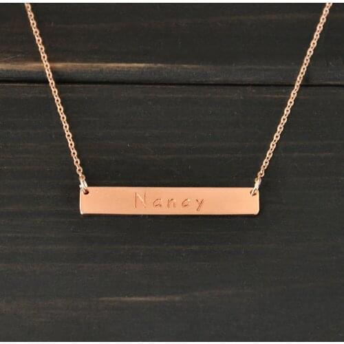 Personalized Name Necklace,Custom Bar Pendant,Name Bar Necklace,Gift for Women,Mothers Day gift,anniversary gift
