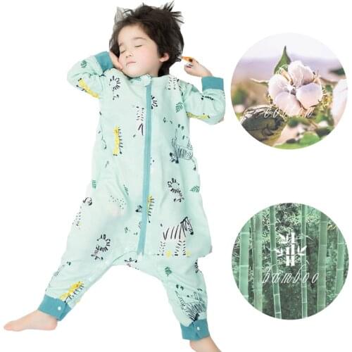 Toddler Boy Pajamas Baby Summer Soft Breathable Cartoon Sleeping Bag Spring Infant Split Leg Cotton Gauze Onesies Kids Sleepwear