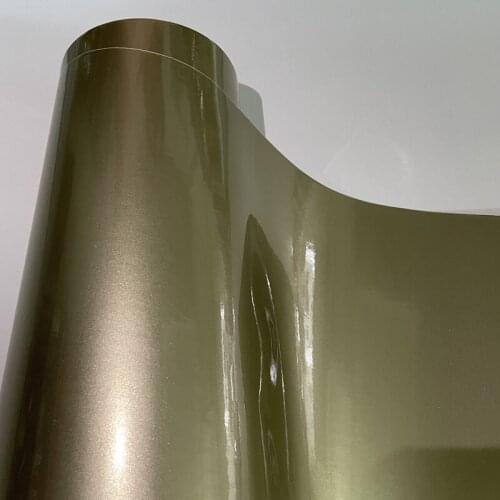 Premium Candy Gloss Metallic Champagne Gold Vinyl Sheet Air-Release Adhesive Motorbike Car Wrap Sticker DIY Decal Wrapping