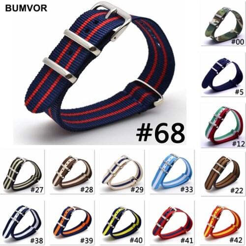 1Pcs 18mm Nylon Watch Band Army Sports Nato Strap Substitute DW Watch Woven Wristband Buckle Belt for Universal Watch