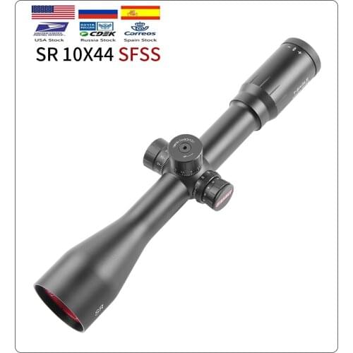 SR 10X44 SFSS Hunting Riflescopes Side Parallax Glass Etched Reticle Turrets Lock Reset Fixed 8X Cross Magnification Scope