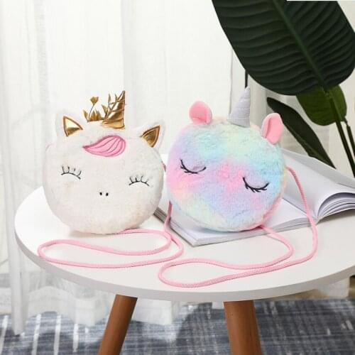New Fashion Children Girls Shoulder Bag Cute Unicorn Animals Messenger Bag Kids Keys Coin Purse Cute Princess Mini Handbag