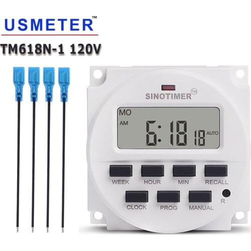 1.6 inch LCD Big DISPLAY Timer 110V AC 120 Volt 7 Days Programmable Time Switch with UL listed Relay Inside Circuit Control