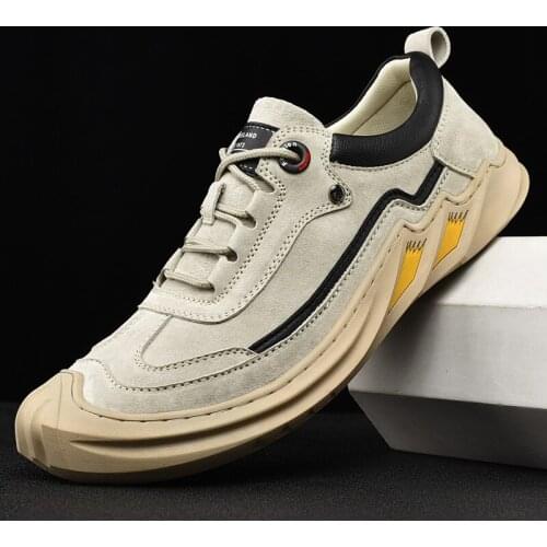 Seasons New Casual Handmade Shoes Soft Breathable Walking Shoes Fashion Hiking Footwear Safety Anti-collision Toe Outdoor Shoes