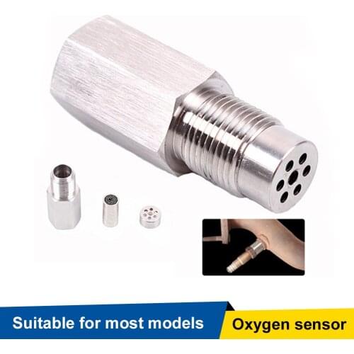 Stainless Steel Oxygen Sensor Fitting Bungs Extension Straight Adapter with Mini Catalystic Converter M18X1.5