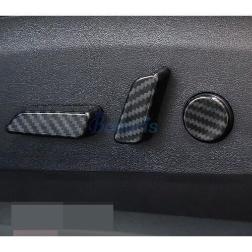 Carbon Fiber Color Interior Seat Adjust Switch Button Trim Cover Car Styling For Tesla Model 3 2017 2018 2019 Accessories