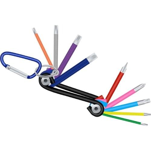 Bike Hex Wrench Set,9Pcs Hex Key Set Standard,Metric,Torx,Folding Wrench for Bike Tool and Home Repair