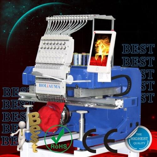H01501 good quality single head embroidery machine with 15 needles for cap/tshirt/flat cheaper than tajima embroidery machine
