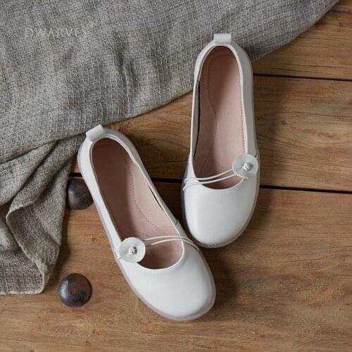 2021 Designer Shoes Genuine Leather Slip-on For Women Handmade Soft Flats White/Pink