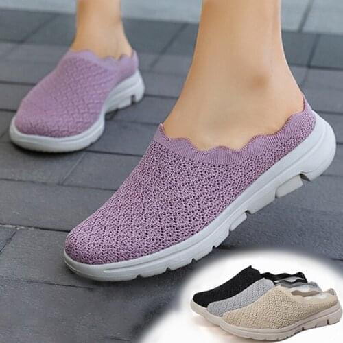 Sneakers Flat Shoes Women Shoes Slip On Sneakers Women Casual Breathable Mesh Sock Big Size 2021 Fashion New